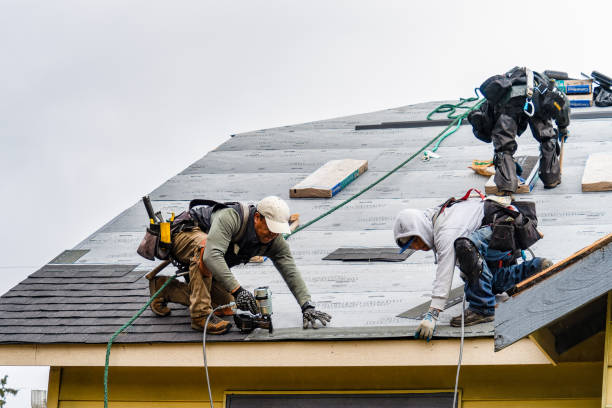 Professional Gutter Installation technician working in Lime Ridge, WI